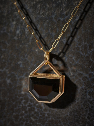 Moldavite + 14K Gold Necklace