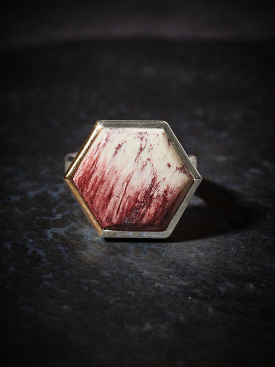 Alunite, Sterling + 14K Gold Ring