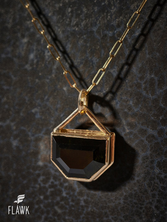 Moldavite + 14K Gold Necklace