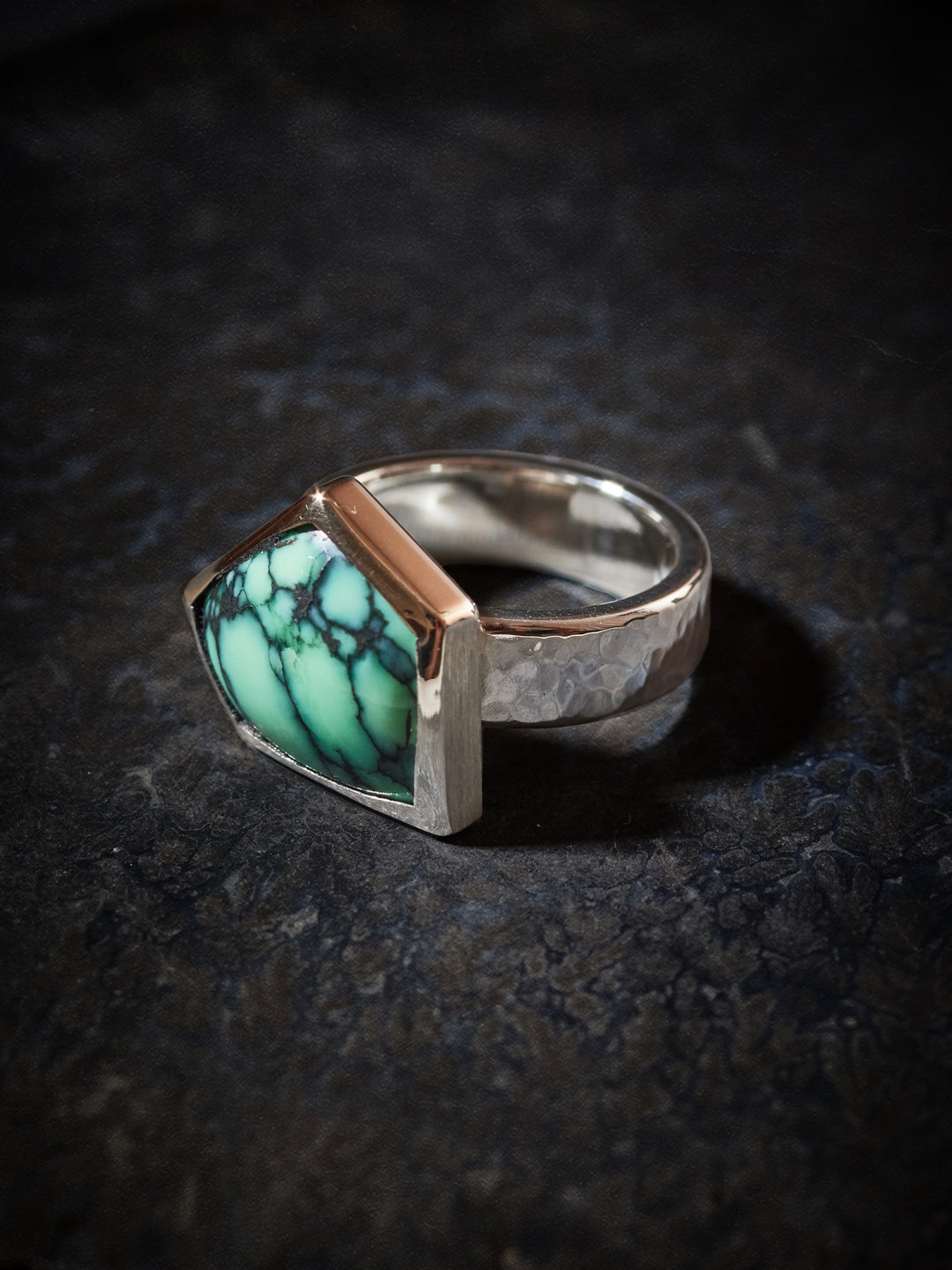 Variscite, Sterling and 14K Gold Ring